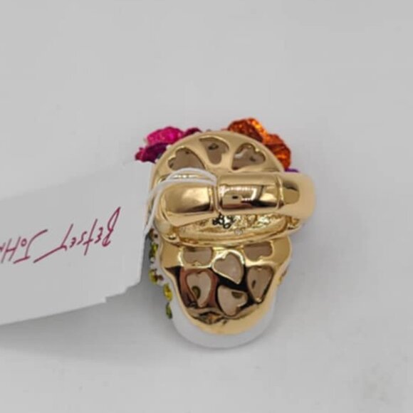 Betsey Johnson Floral Sugar Skull Stretch Ring NWT!  NEW!  Day of the Dead - Picture 8 of 8